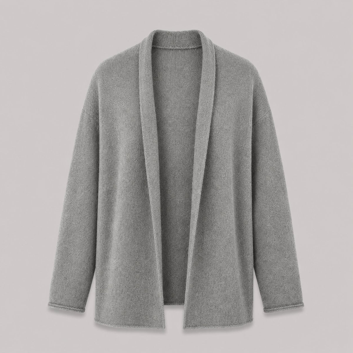 Relaxed Open Cardigan in grey - flat product shot
