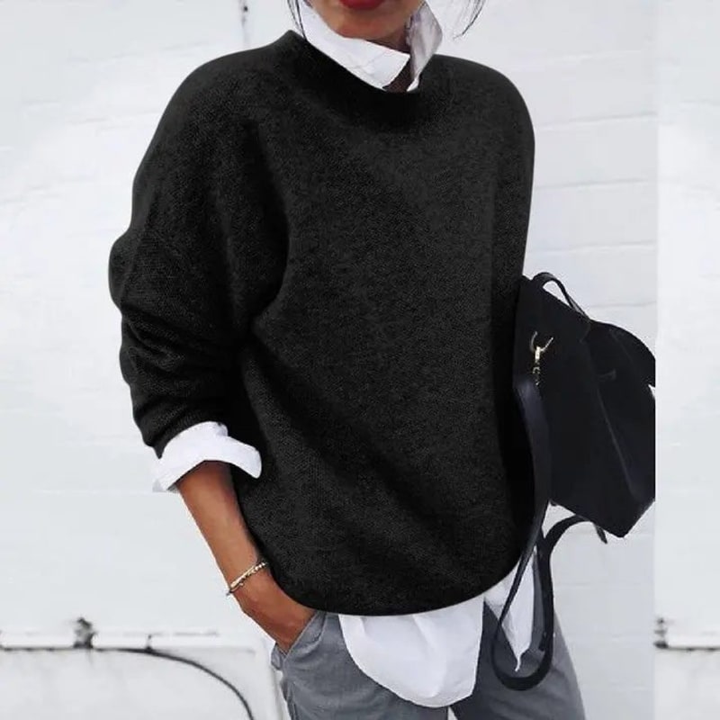 Soft Brushed Knit Sweater, Women's Oversized Pullover 6
