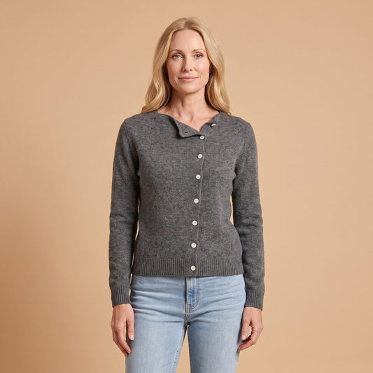Bianca Cardigan in Gray - front view