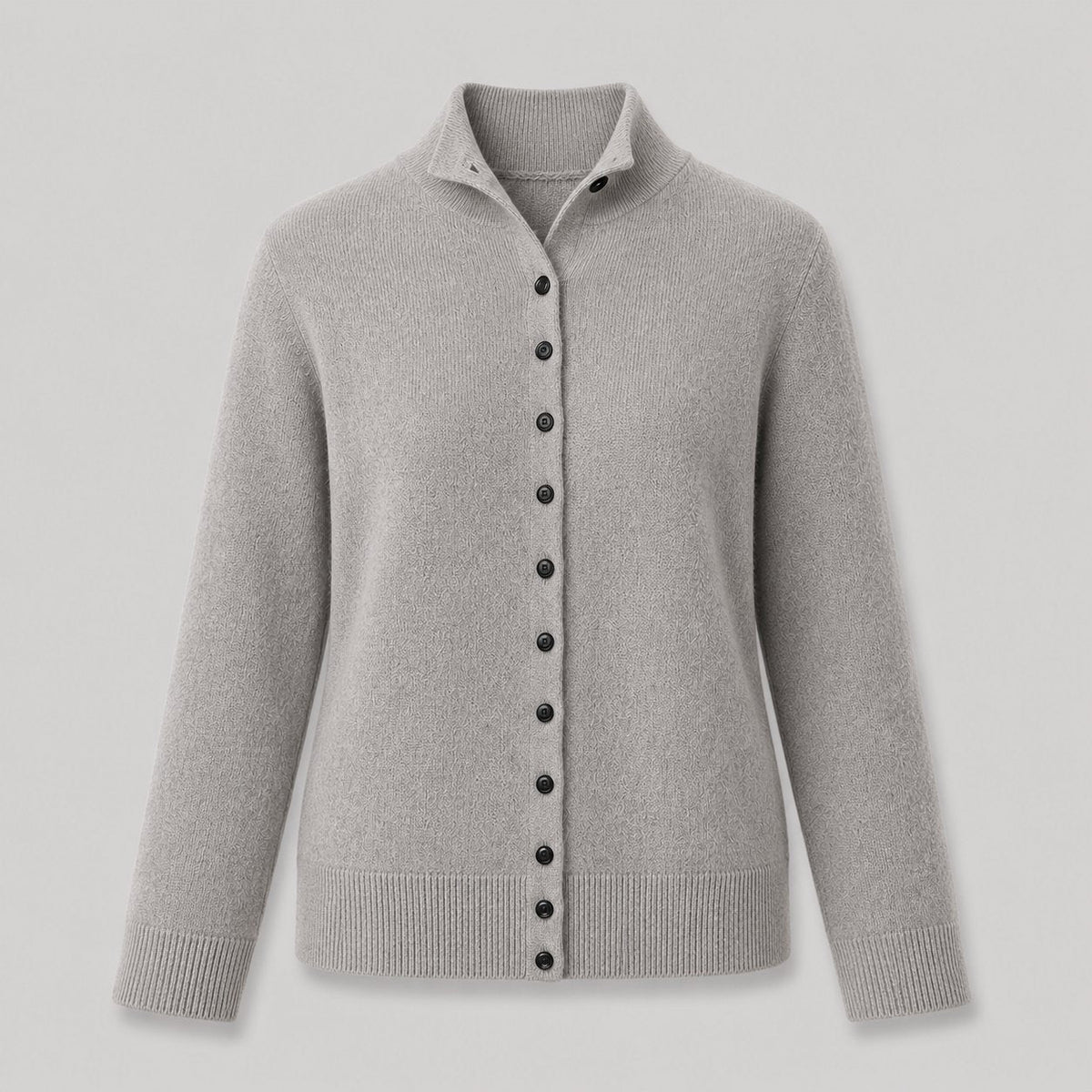 Button Knit Cardigan in Smoke Grey - flat product shot