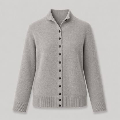 Button Knit Cardigan in Smoke Grey - flat product shot
