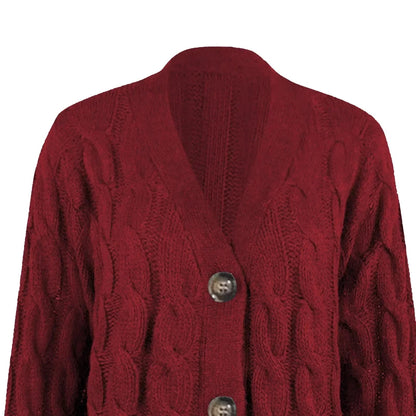 Close up of the cable knit and buttons 4