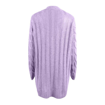 Back of the purple cable knit cardigan 5