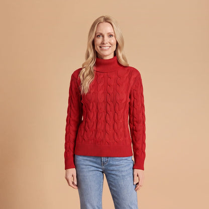 Cable Knit Turtleneck Sweater, Cozy Winter Jumper 1