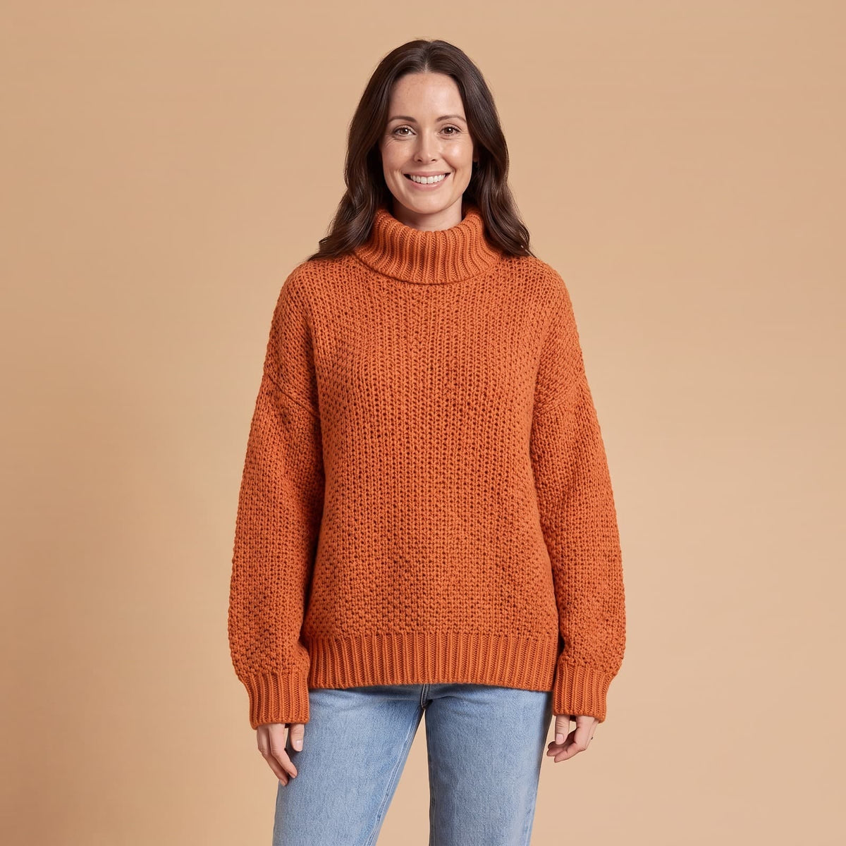 Chunky Knit Turtleneck Sweater, Oversized Winter Jumper 1
