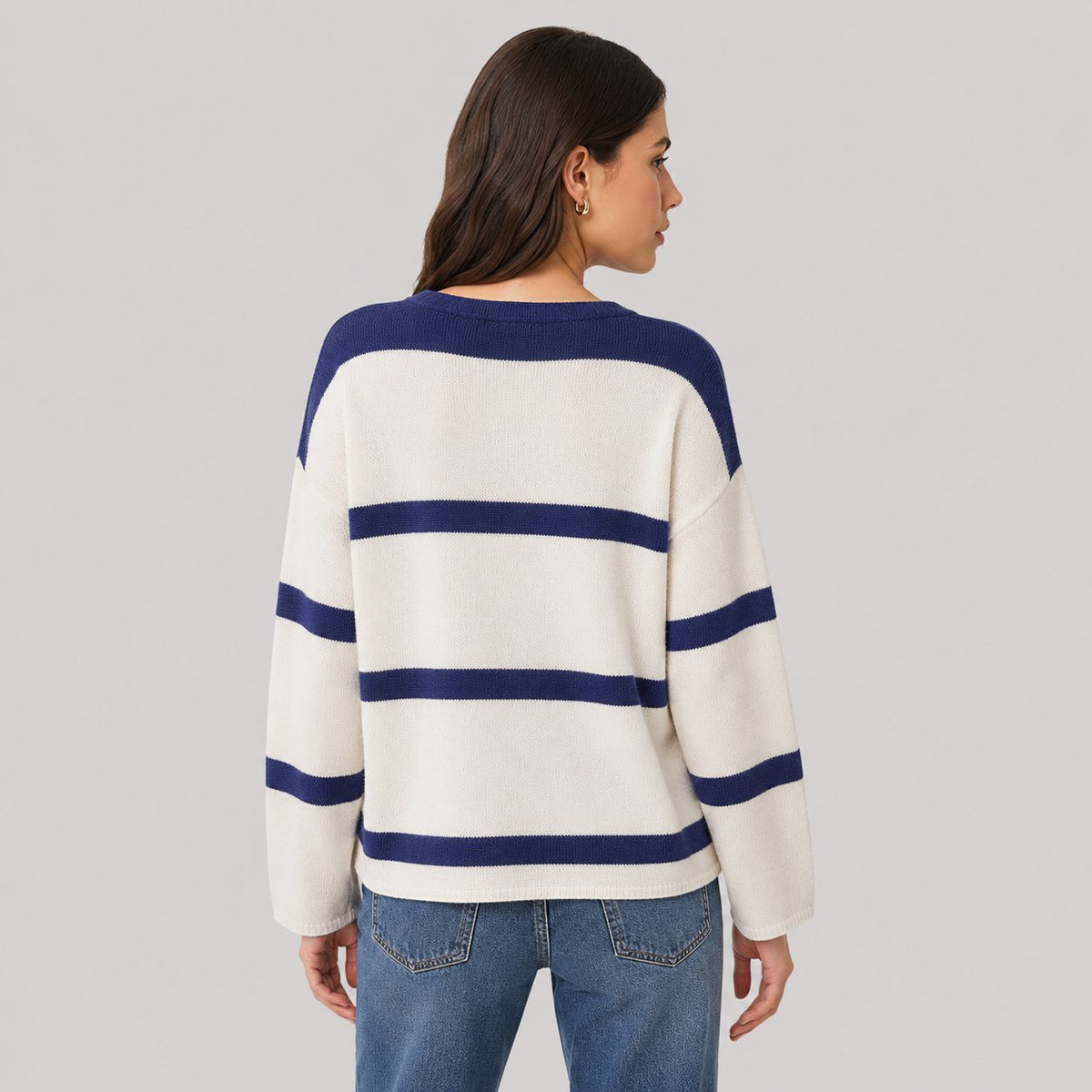 Coastal Stripe Sweater in Striped - back view