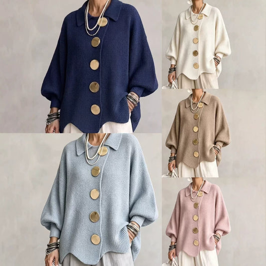 All five colours of the collared cardigan sweater 2