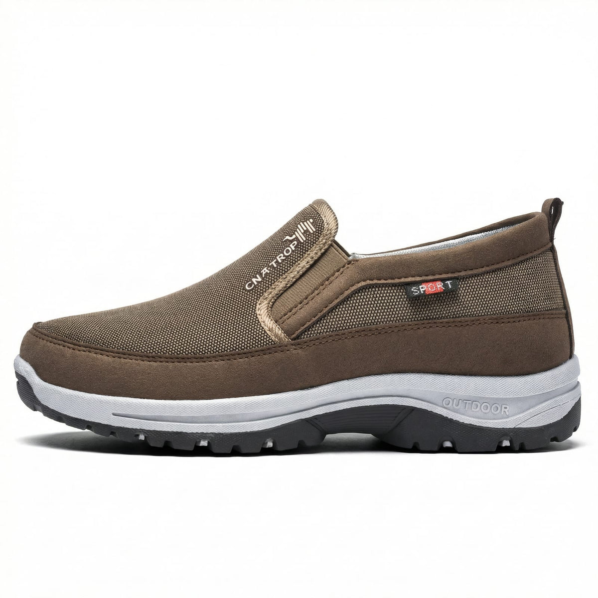 Brown comfort slip on shoes with arch support 2
