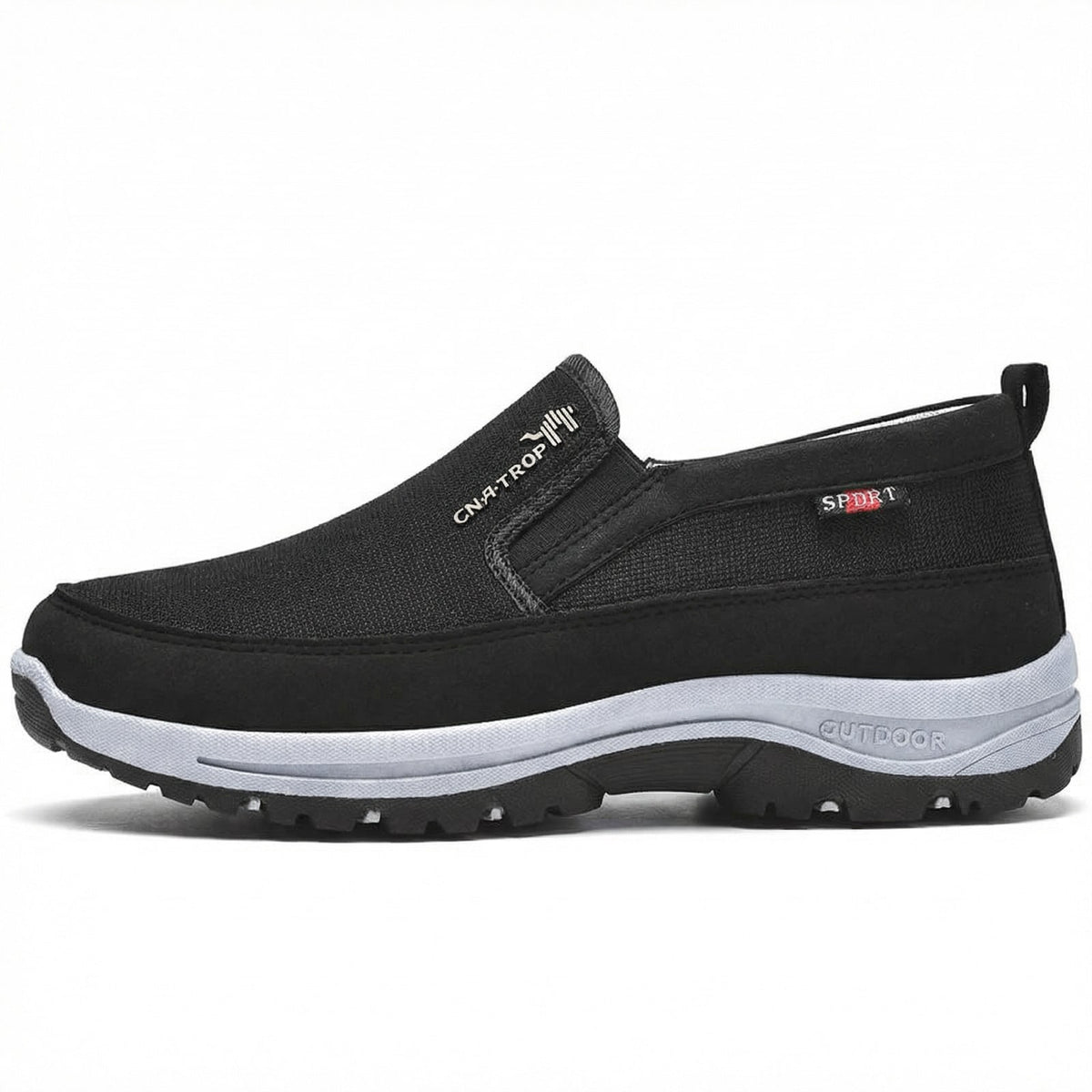 Black comfort slip on shoes with arch support 4