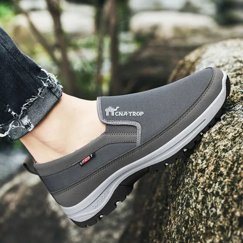Grey comfort slip on shoes with arch support 6