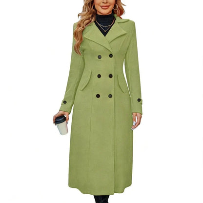 Light green double-breasted wool-look coat 7