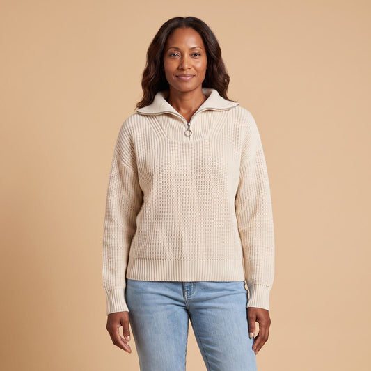 Everyday Knit Jumper in Apricot - front view
