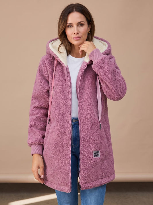 Fleece Jacket Teddy, Oversized Hooded Winter Jacket 2