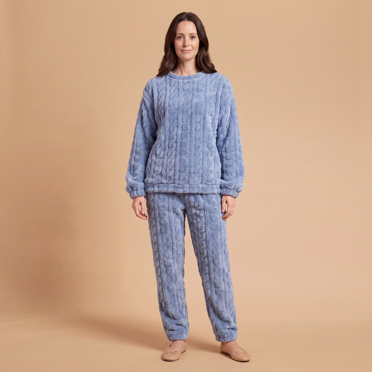 Fleece Pajamas for Women, Plush Two Piece Pajama Set 1