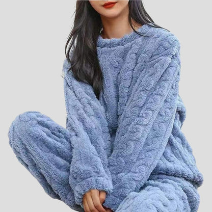 Fleece Pajamas for Women, Plush Two Piece Pajama Set 2