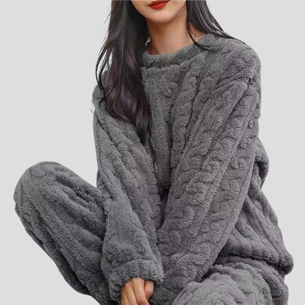 Fleece Pajamas for Women, Plush Two Piece Pajama Set 3