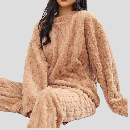 Fleece Pajamas for Women, Plush Two Piece Pajama Set 6