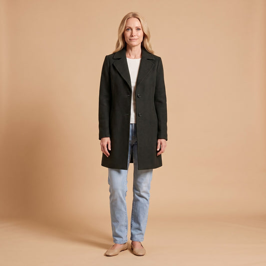 Isabell Classic Coat in Black - front view