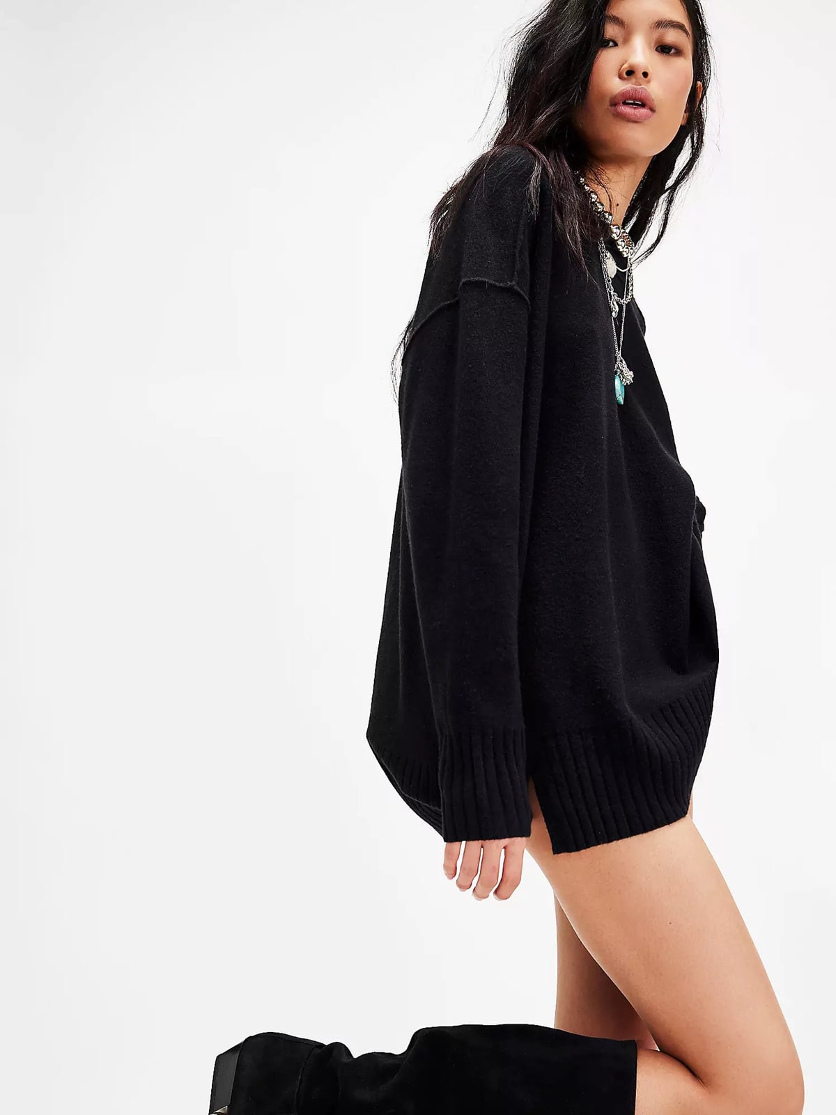 Knit Sweater and Lace Mini Skirt Set, Two Piece Outfit 6