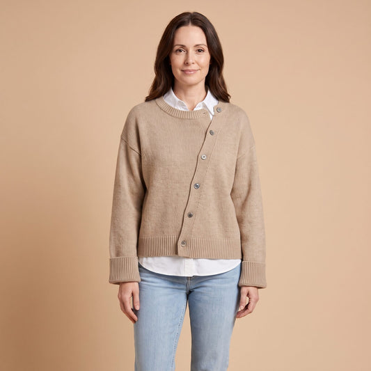 Lucille Soft Knit Sweater in Brown - front view