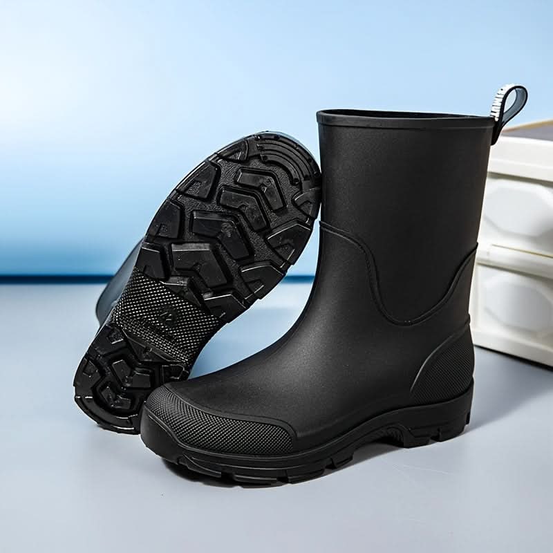 Mid Calf Waterproof Rain Boots with Drawstring Cuff 6