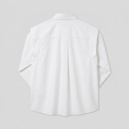 Ondine Button Down Shirt in White - flat product shot, back