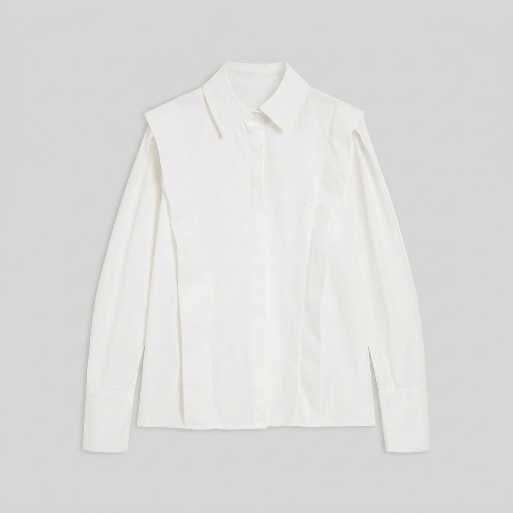 Ondine Button Down Shirt in White - flat product shot