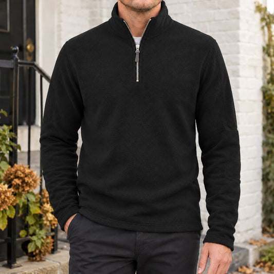 Quarter Zip Sweater for Men, Soft Fleece Stand Collar Top 3