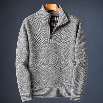 Quarter Zip Sweater with Mock Neck, Men's Knit Pullover 4