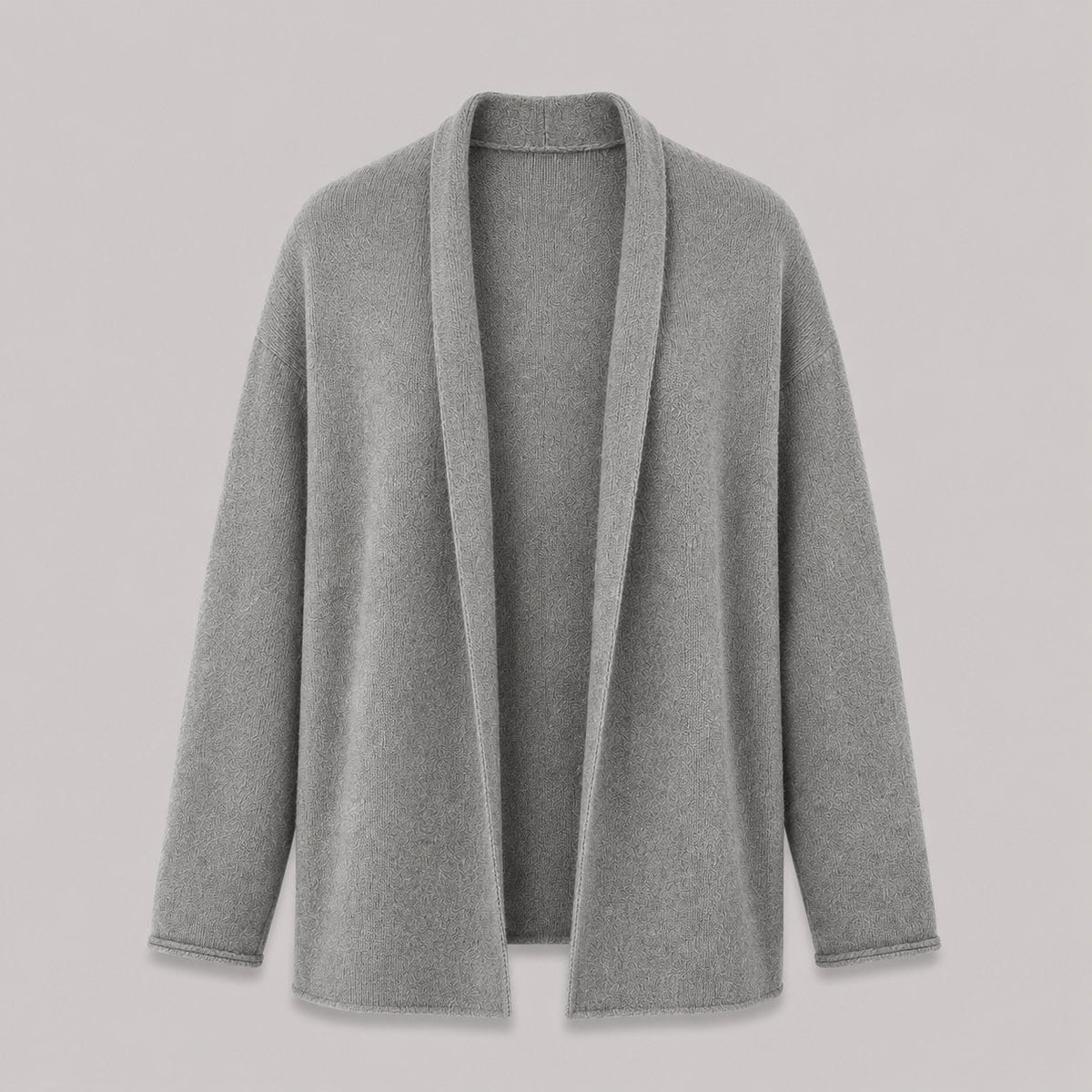 Relaxed Open Cardigan in Grey - flat product shot