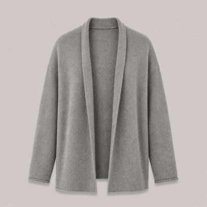 Relaxed Open Cardigan in Grey - flat product shot