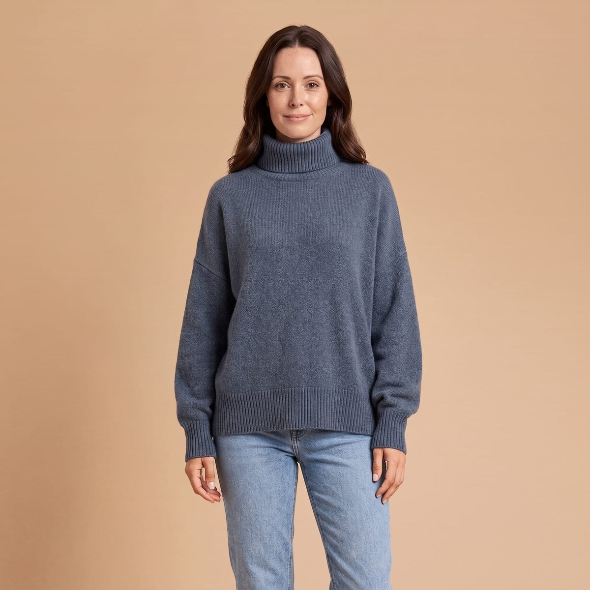 Oversized Turtleneck Sweater with Dropped Shoulders 1