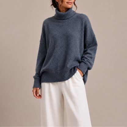 Oversized Turtleneck Sweater with Dropped Shoulders 2