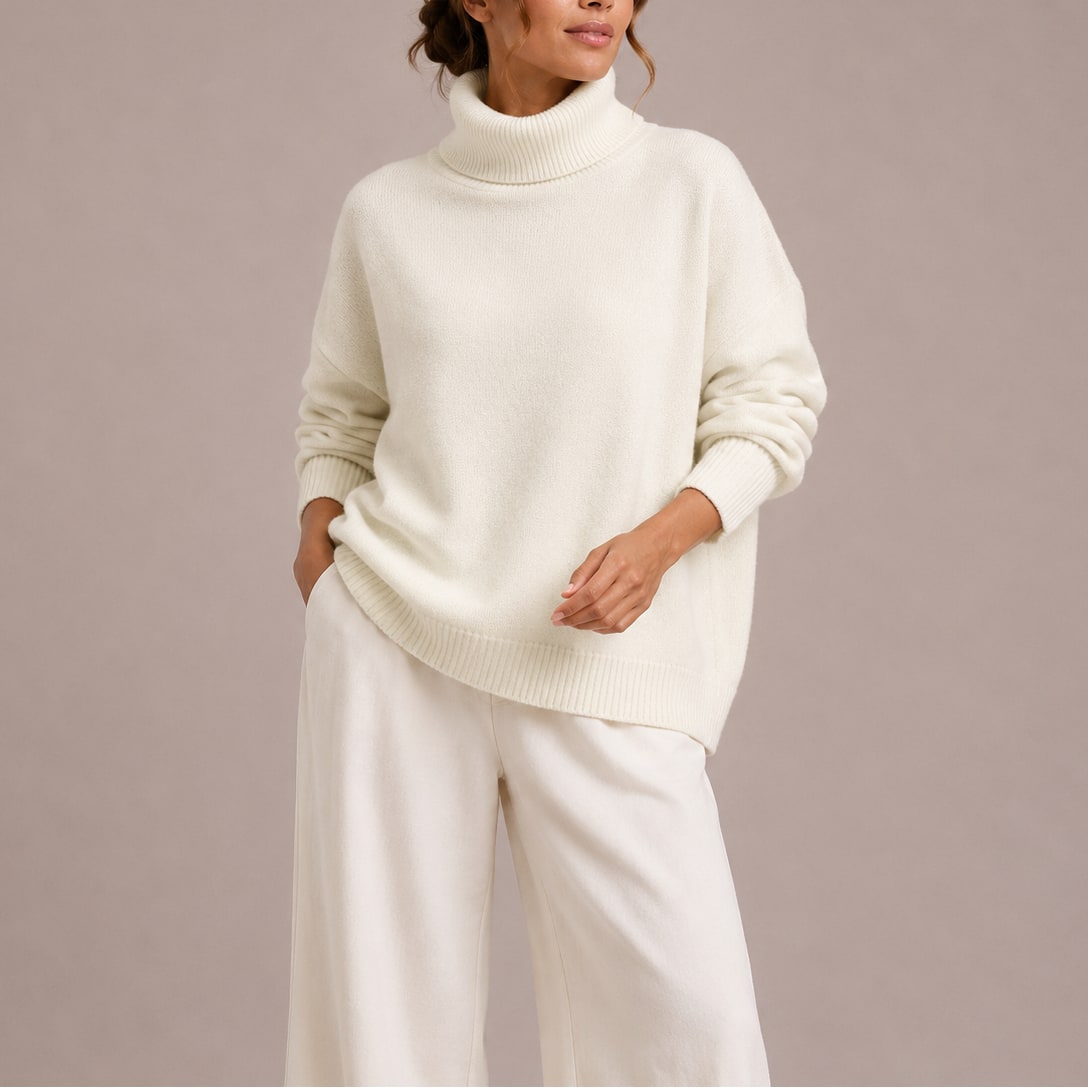 Oversized Turtleneck Sweater with Dropped Shoulders 4