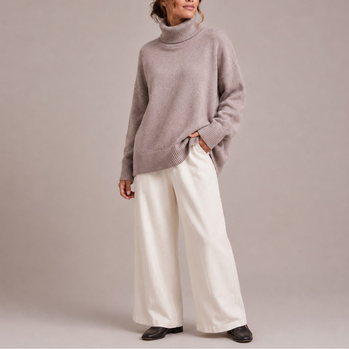 Oversized Turtleneck Sweater with Dropped Shoulders 6