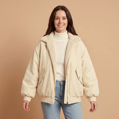Winter Coat with Sherpa Lining, Oversized Hooded Jacket 1