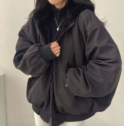 Winter Coat with Sherpa Lining, Oversized Hooded Jacket 2