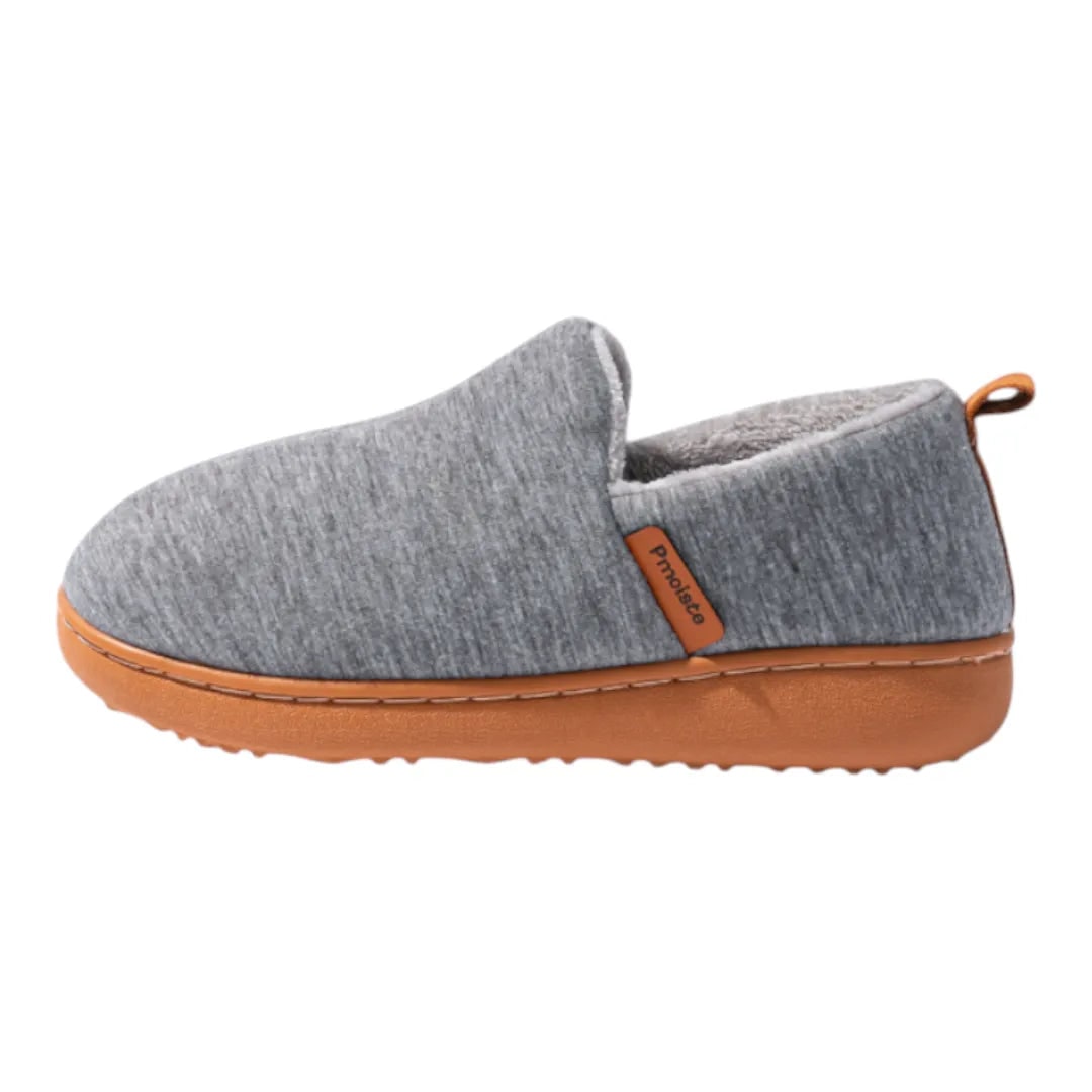 Grey cushioned fleece lined house slippers 6