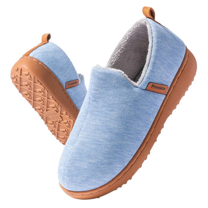 Blue cushioned fleece lined house slippers 8