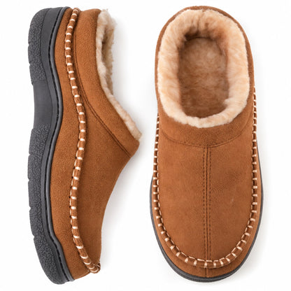 Khaki soft slip on slippers for men 6