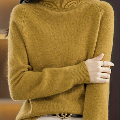 Soft Knit Turtleneck Sweater, Relaxed Raglan Winter Jumper 8