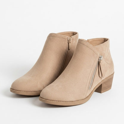 Winter Boots with Block Heel, Suede Look Ankle Boots 4