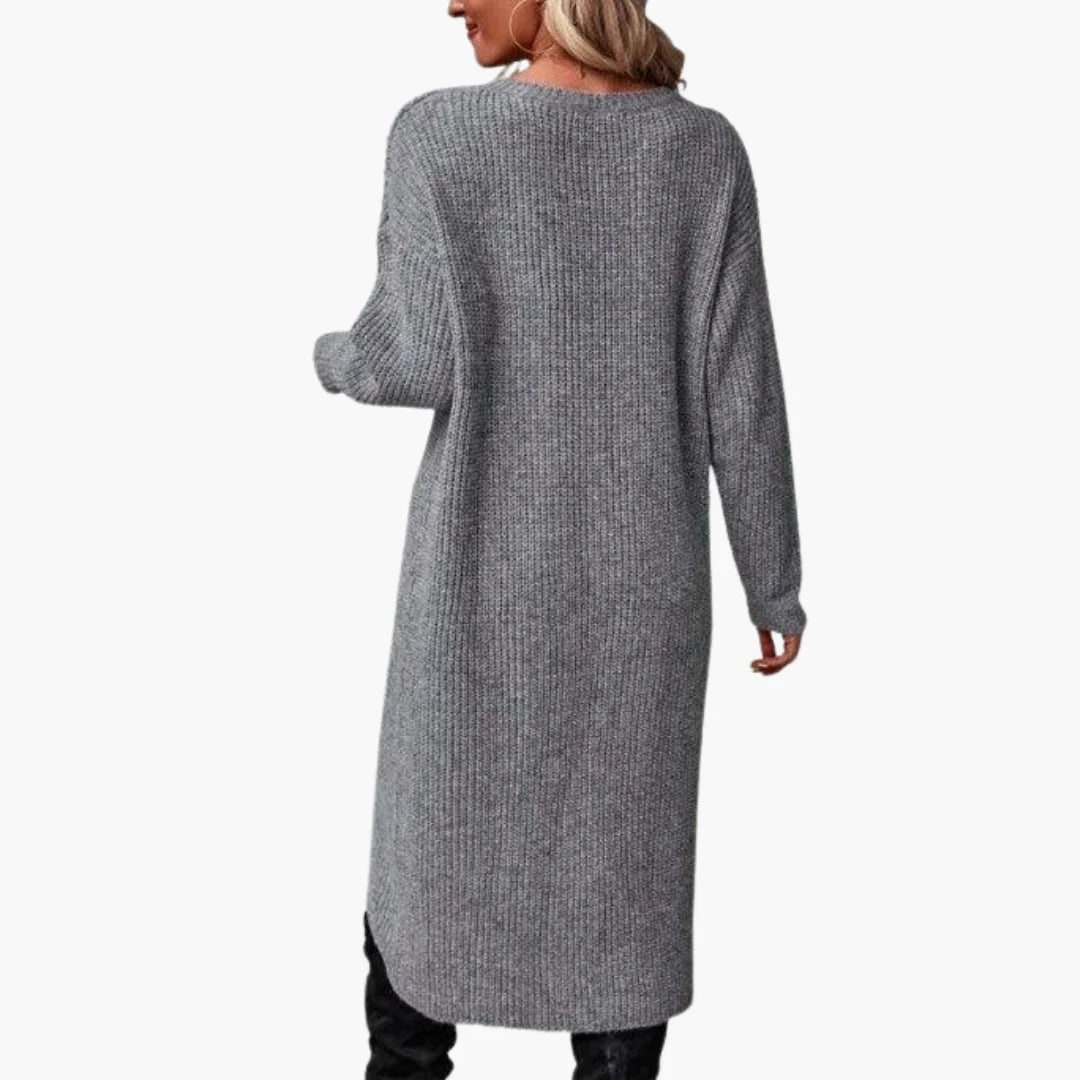 Back of the grey knit sweater dress 3