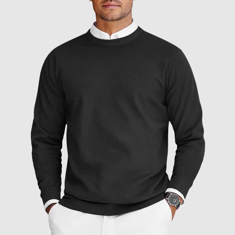Men's Crew Neck Sweater, Classic Regular Fit Knit Pullover 3