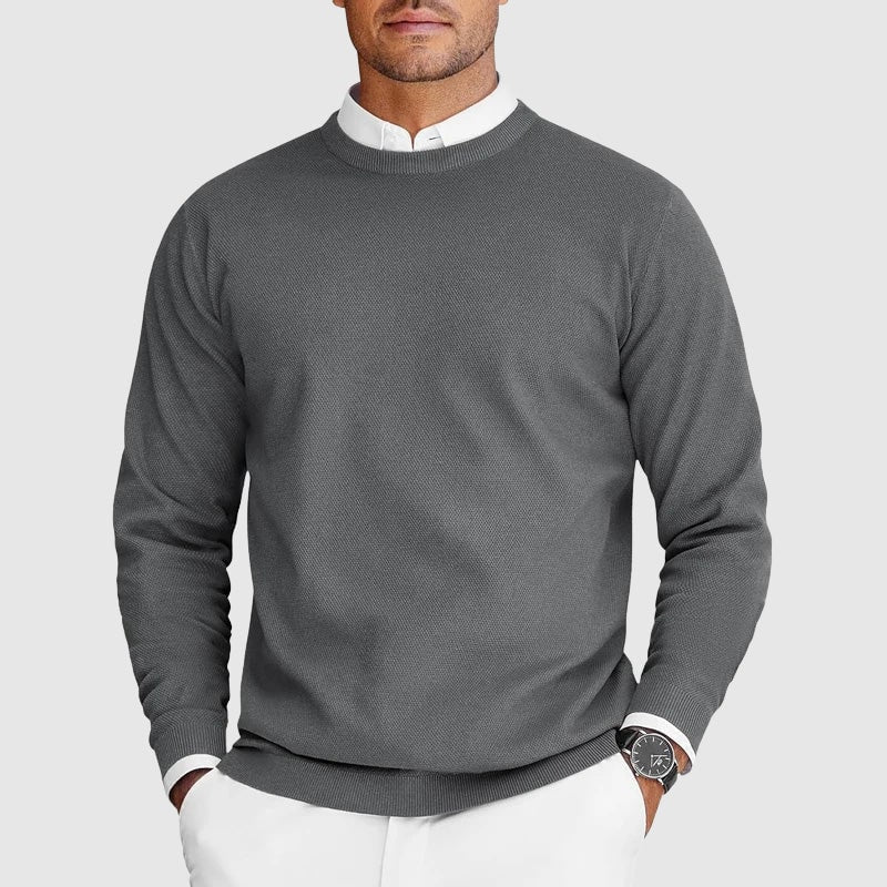 Men's Crew Neck Sweater, Classic Regular Fit Knit Pullover 4