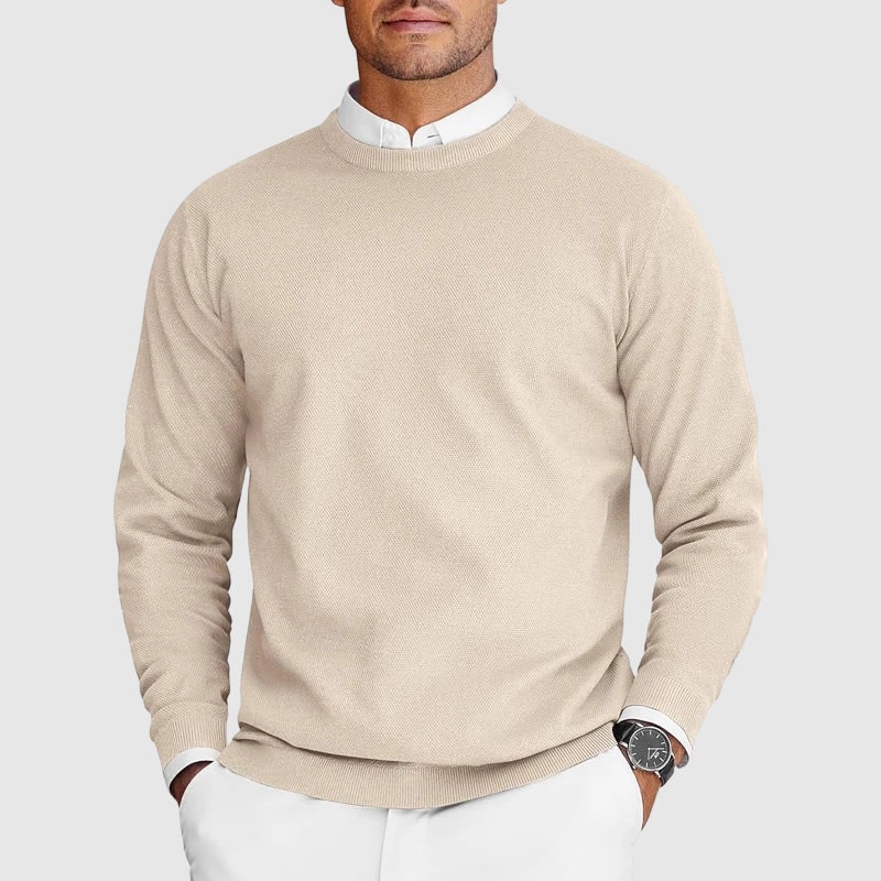 Men's Crew Neck Sweater, Classic Regular Fit Knit Pullover 5