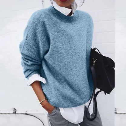 Soft Brushed Knit Sweater, Women's Oversized Pullover 4