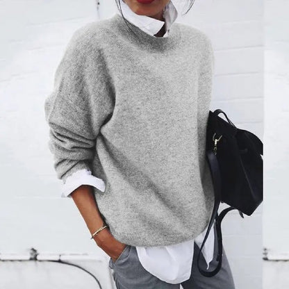 Soft Brushed Knit Sweater, Women's Oversized Pullover 5