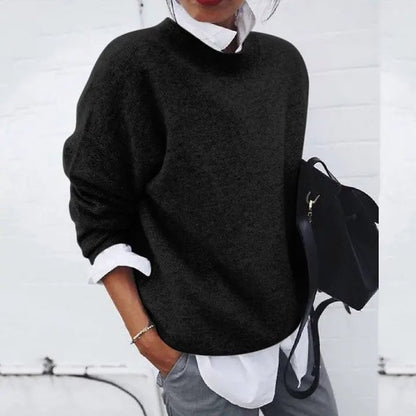 Soft Brushed Knit Sweater, Women's Oversized Pullover 6