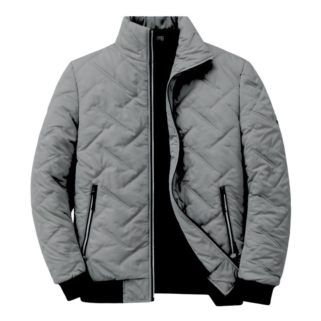 Thermal Jacket for Men, Quilted Stand Collar Winter Jacket 3